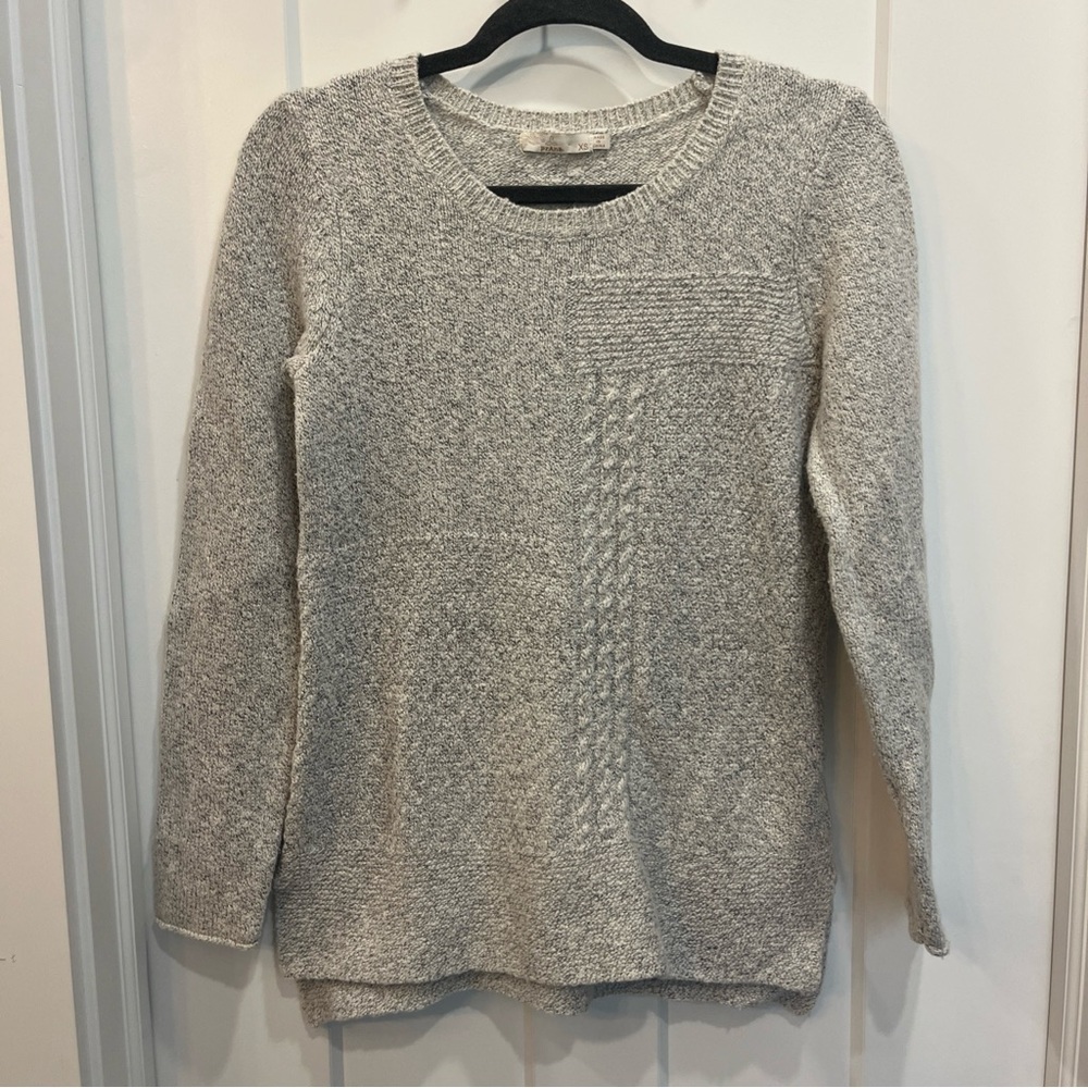 prAna Women's Size XS Nolan‎ Gray Cable Knit Pullover Tunic Sweater Wool Mohair